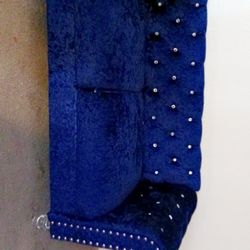 Blue Velvet Couch 
