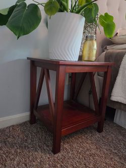 Set of 2 Cherry Solid Wood End Tables