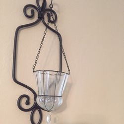 Set Of Two Wall Sconce Bronze Two Glass Candle Holder Included 