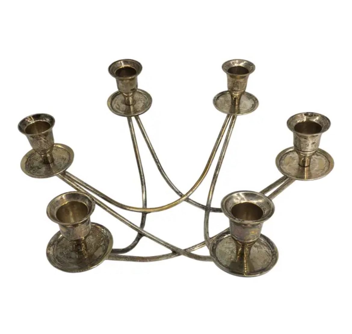 Silverplated Table Candelabra With Six Holders