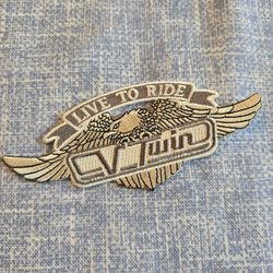 Live to Ride V-Twin Embroidered Biker Patch