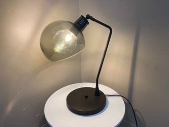 Contemporary Sleek Black Table Lamp with Exaggerated Globe Glass Shade