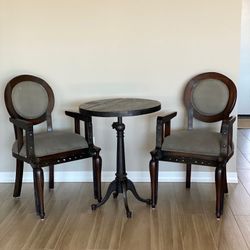 Rustic Bistro Set - Solid Wood & Iron