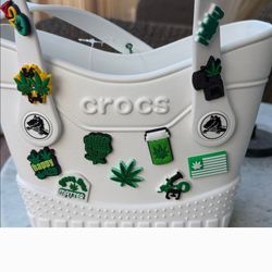 New Croc purse with cannabis charms