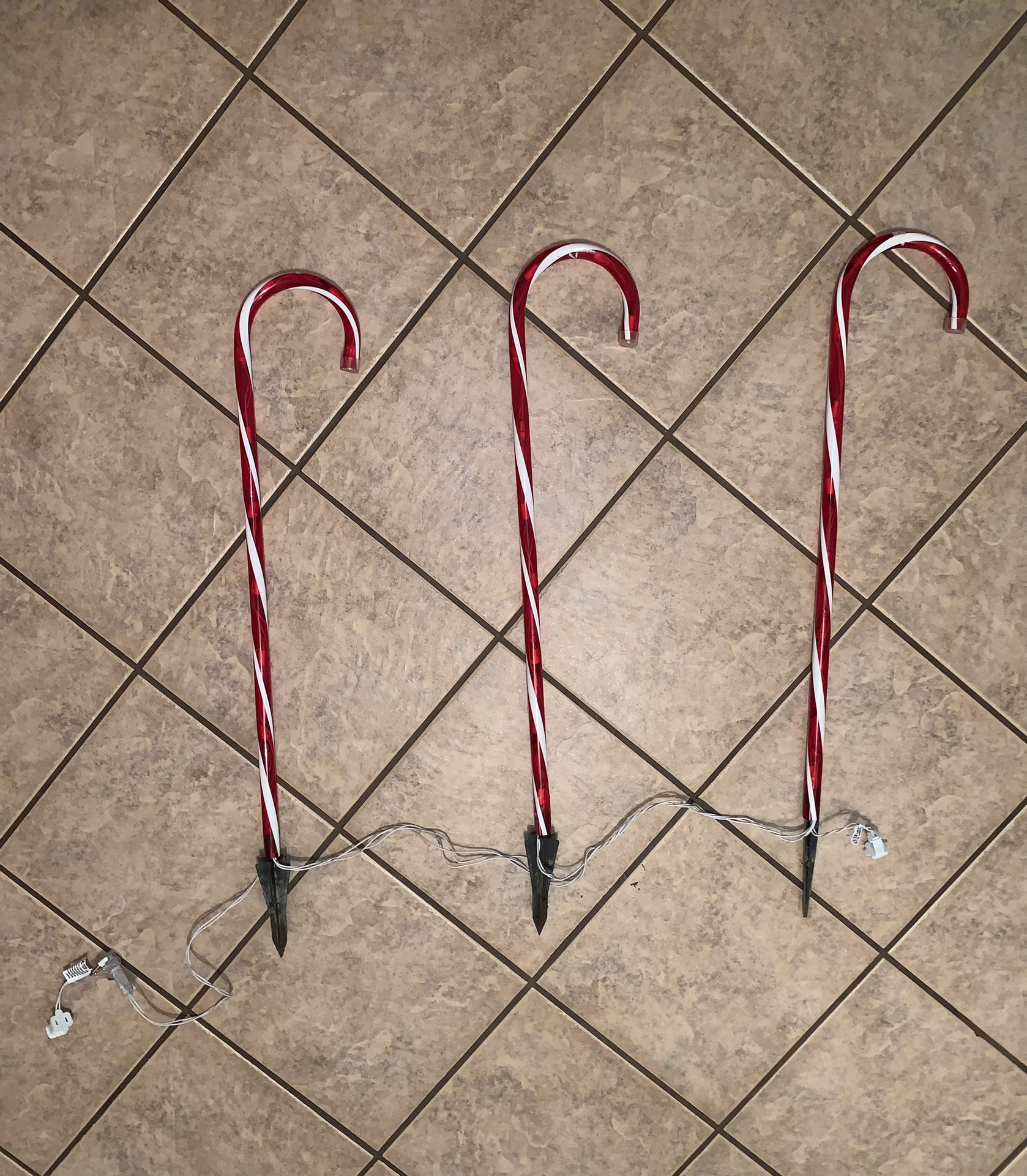 Sting Lights of 3 Candy Canes Christmas Outdoor Decorations