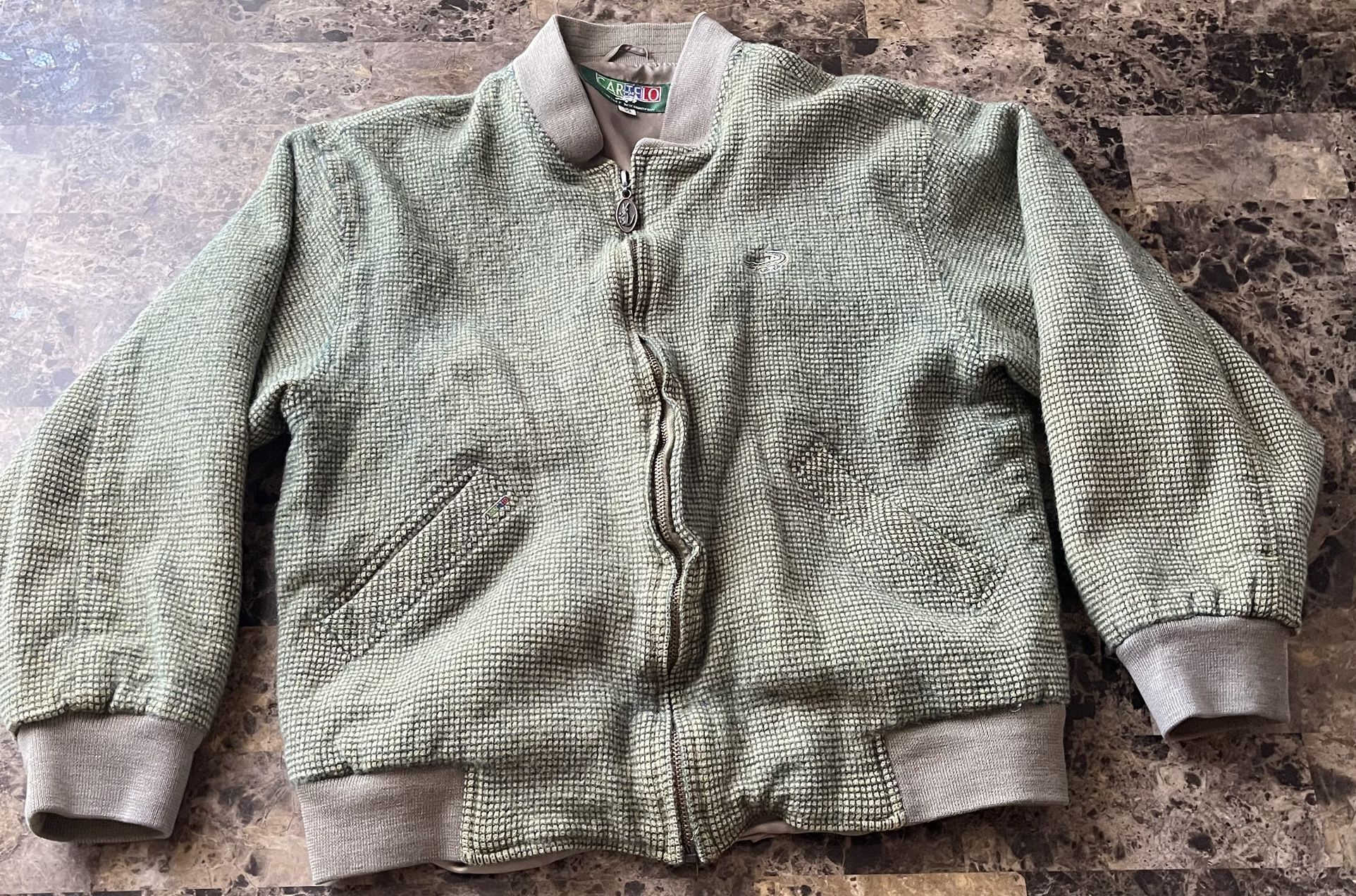 Vintage Lacoste Wool Bomber Sz Small Cartelo