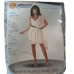 Roman Empress Adult Woman's Halloween Costume. Size Small.  *Tunic With Attached Drape *Belt. 