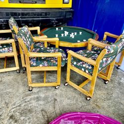 Pool Table Top With 4 Chairs