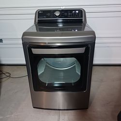 LG Smart Gas Dryer Easy Load Door Graphite Steel Excellent Working Condition