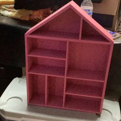 Gorgeous house shape wall wood curio display shelves house  each $35. No offers