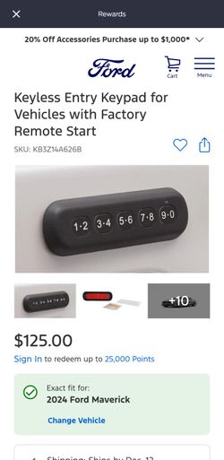 Ford Keyless Entry Key Pad For Factory Remote Start