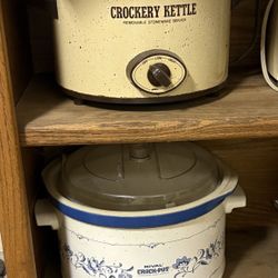 Large Manual Antique Crockpots 