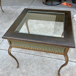 Table Iron Wood Glass 