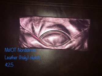 NWOT Nordstrom Leather (Italy) clutch $25