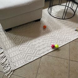 Ivory wool rug