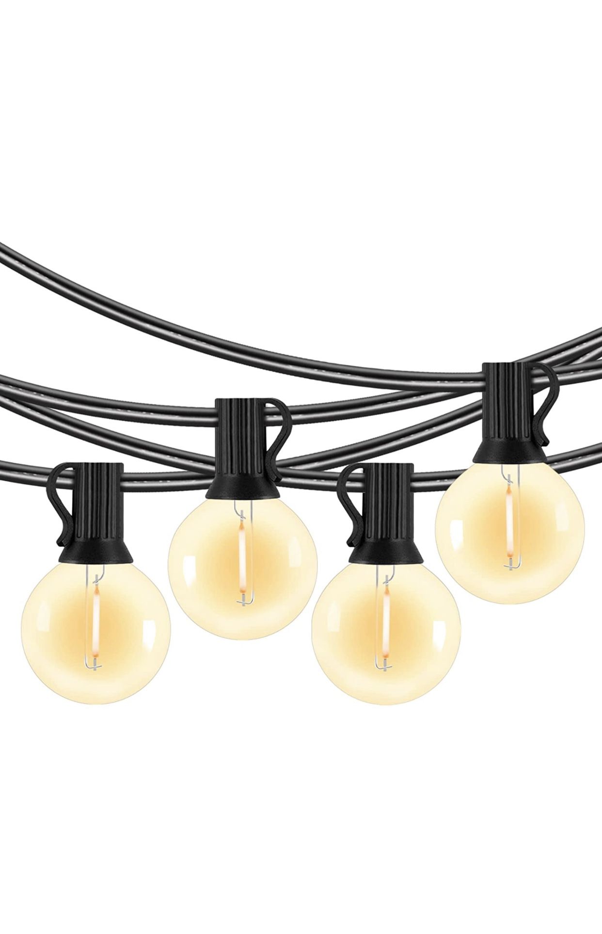 Outdoor String Lights 49Ft 24 G40 LED Bulbs Waterproof for Outside Yard Gazebo Party Wedding Tents Porch Garden Bistro Pergola Backyard Deck Hanging I