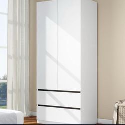 Armoire Closet Dresser Storage Cabinet White Wood