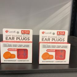 Lucid Audio 6 Pairs Soft Silicone Putty Ear Plugs Plus Case