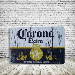 Corona Vintage Style Antique Collectible Tin Metal Sign Wall Decor