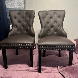 Leather chairs (marrón) café oscuro