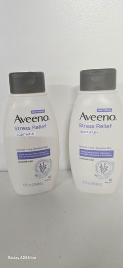 2-Pack Aveeno Stress Relief Body Wash - Lavender Scent (12 fl oz)