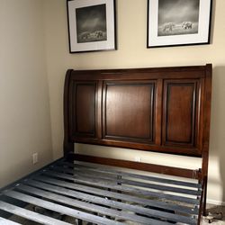 Queen bed brown