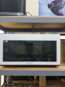 Samsung bespoke 2.1 cu ft the range microwave with sensor cooking and wi fi connectivity White glass