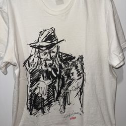 Supreme Yohji Yamamoto White Scribble Wolf T-Shirt Sz Medium 