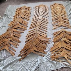 130 Wood Clothes Hangers 