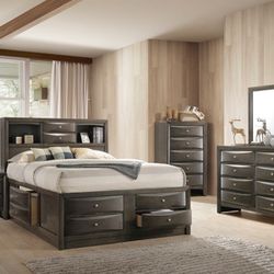 B4275 Emily Storage Bedroom Set 5pc Queen 🚛🔥😍😄