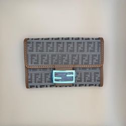 Luxury Light Brown & Brown Geometric Flap Wallet