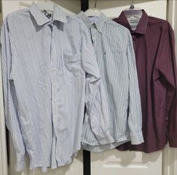 Lot Michael Kors, Nautica, & Kenneth Cole Reaction men's long-sleeve dress shirts 2x 34/35. XL 36/37
