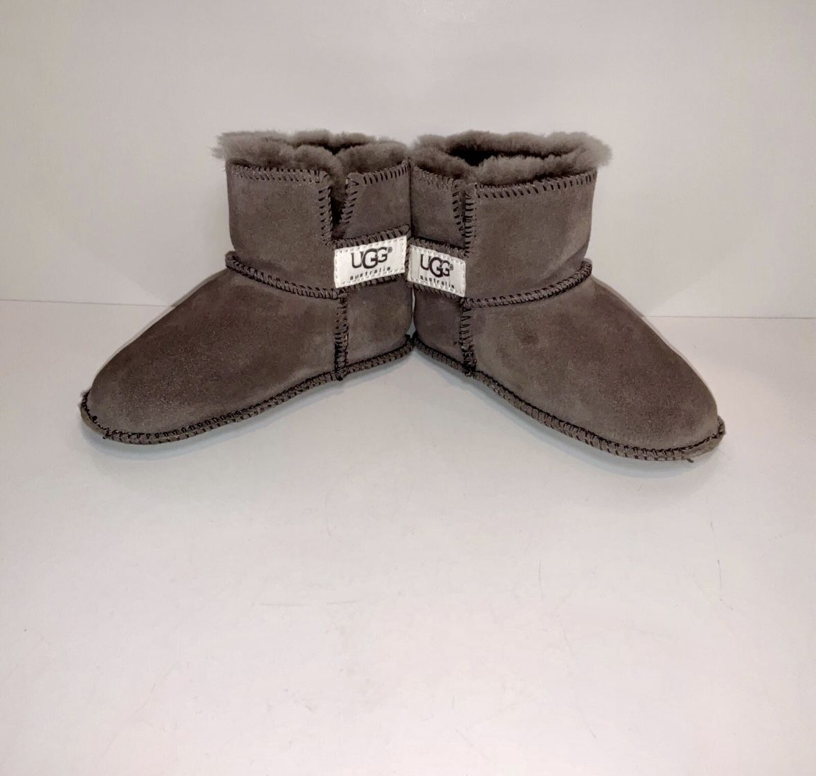 UGG Erin Baby Ankle Bootie 5202 Size L Infant Crib Shoes Gray Nice