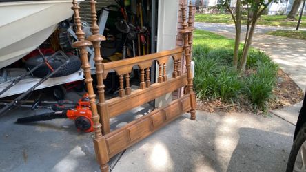 One Wooden Full Size Head Board And Foot Board