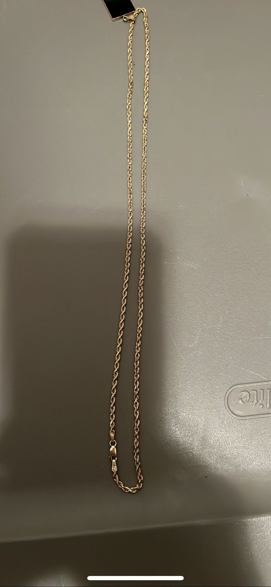 14K Gold Diamond Cut 22inch Rope Chain 10.8 Grams Solid