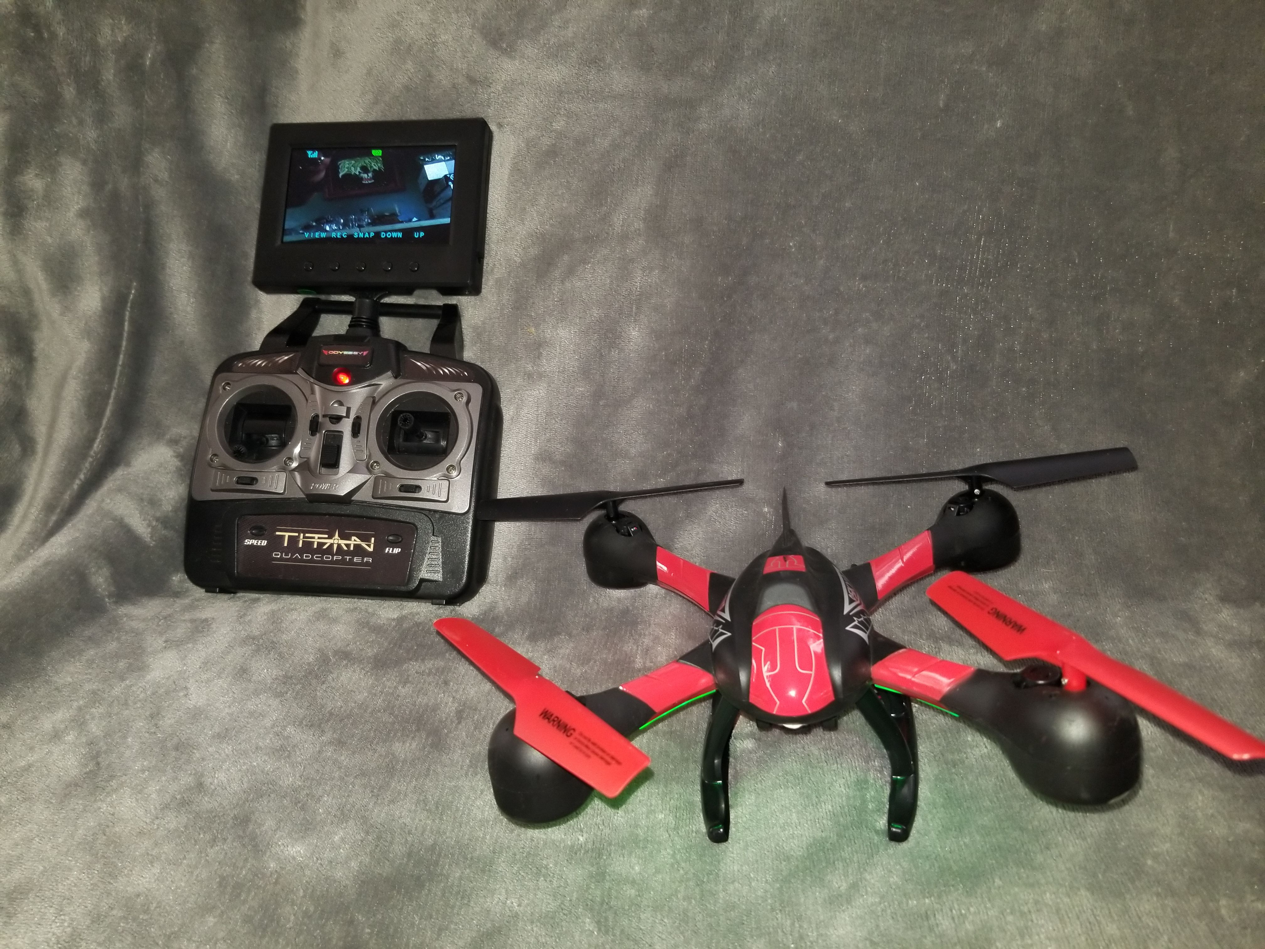 TODAY ONLY $50...Odyssey ODY-2283-FPV 5.8 Ghz Transmitter Quadcopter Drone with Detachable Screen