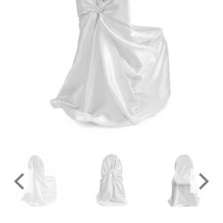 Taffeta Universal Self Tie Chair Cover - White (50)