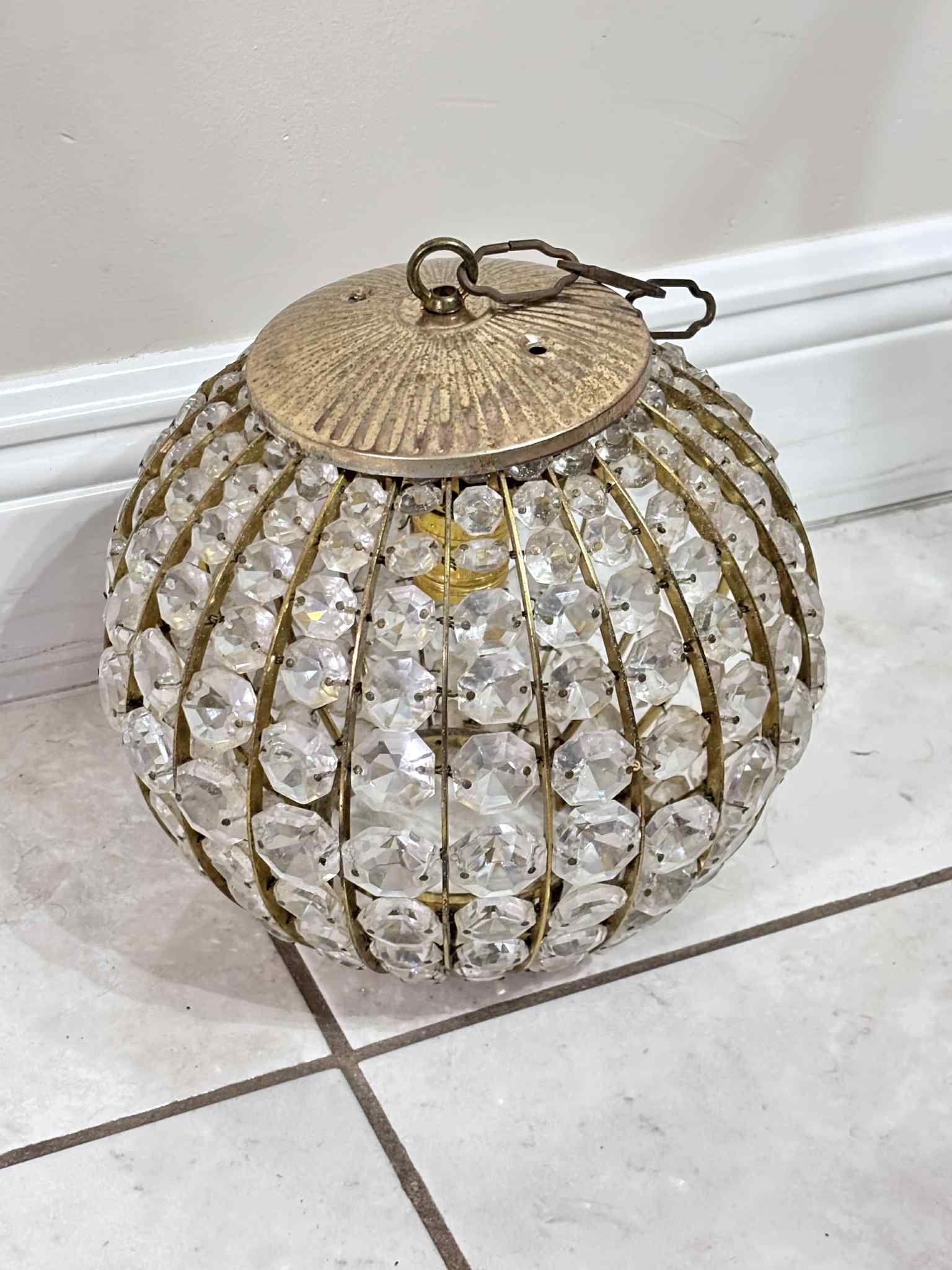 Antique Austrian Faceted Crystal Chandelier