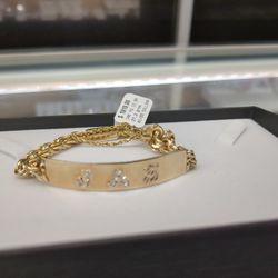 14k Solid Gold I'd Breaclte 27.3 Grams Layaway Available 10% Down If You Interested Please Ask Maribel Thank You 