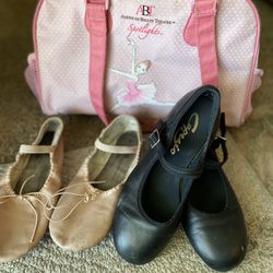 Ballet, Tap Shoes And Ballet Bag 