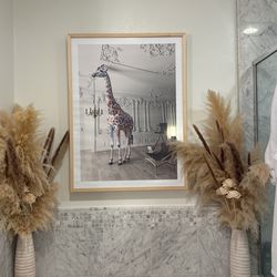 Tall Pampas Grass In Vases X2