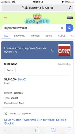 Louis Vuitton x Supreme Slender Wallet Epi