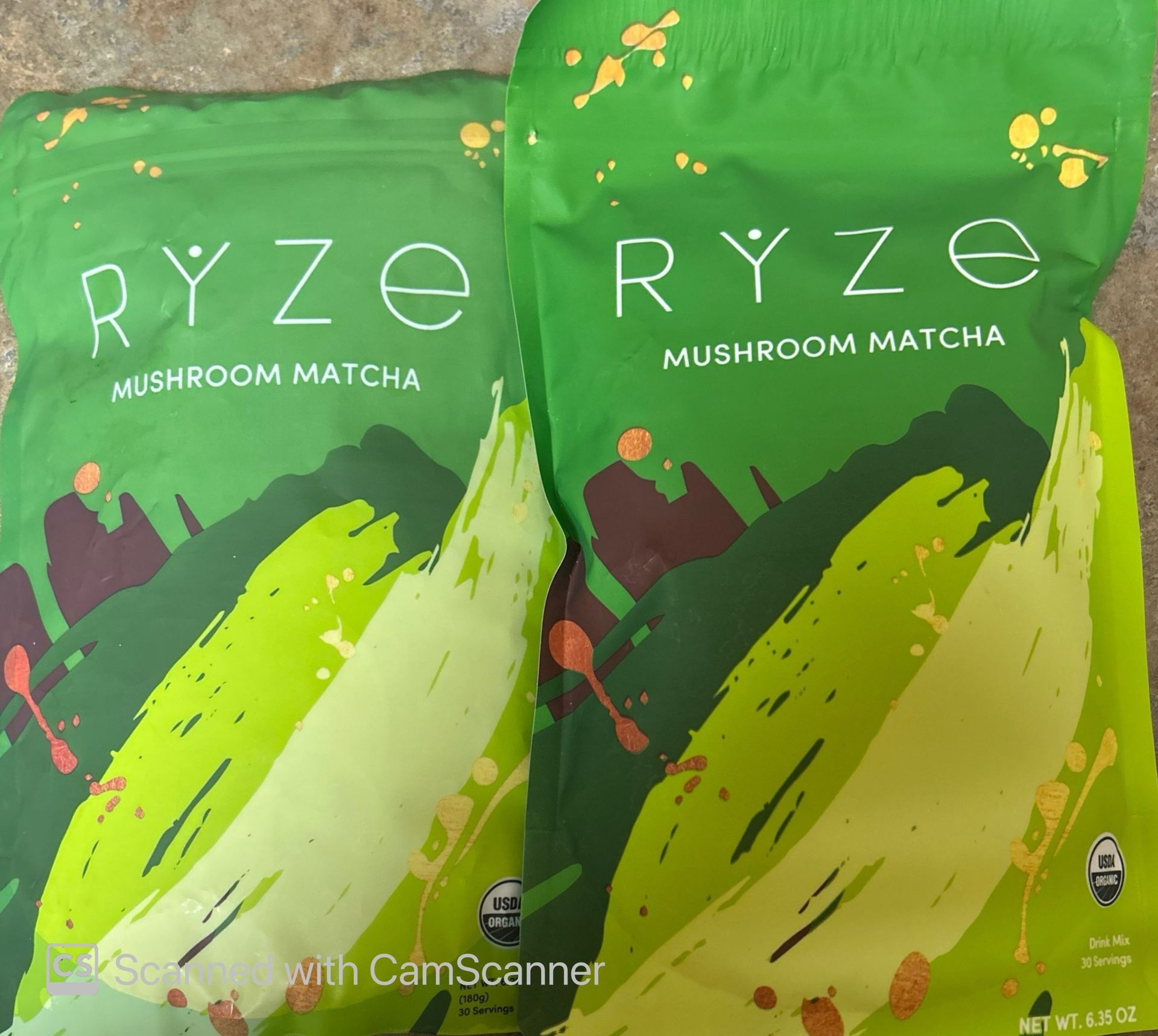 RYZE Organic MUSHROOM MATCHA - 2 BAGS of 30 SERVINGS EACH = 60 SERVINGS