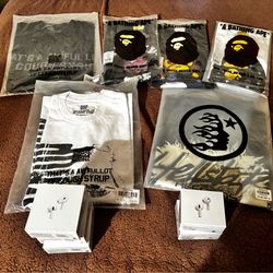 Aloc and a bathing ape  and Hellstar shirt