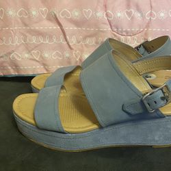 Baby blue Suede Wedge Size 9