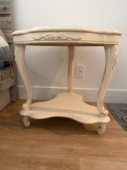 French Provincial Carved Wood End Table