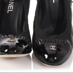Chanel comfy block heels.