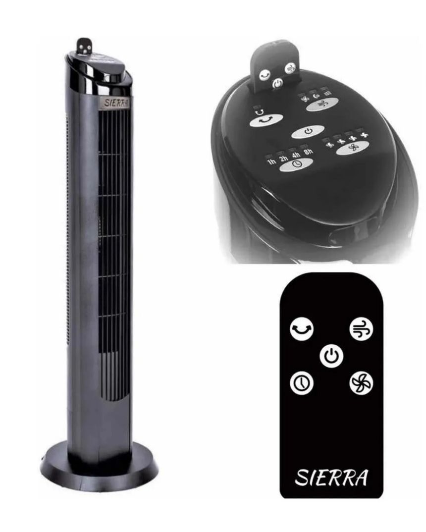 Sierra 4-Speed 40 Inch Ultra Quiet Remote Control Oscillation Timer Tower Fan