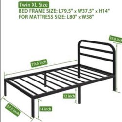 Twin Xl Metal Bed. 