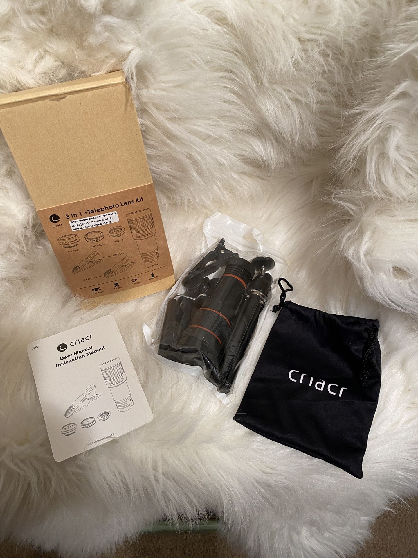 NWOT Criacr 3 In 1 Telephoto Lens Kit